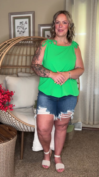 A Little Closer Shoulder Tied Tank Top