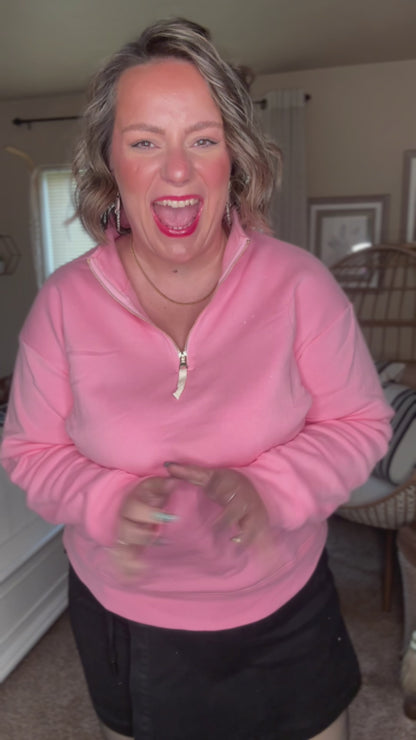 Sweater Weather Half Zip High Neck Pullover in Charcoal