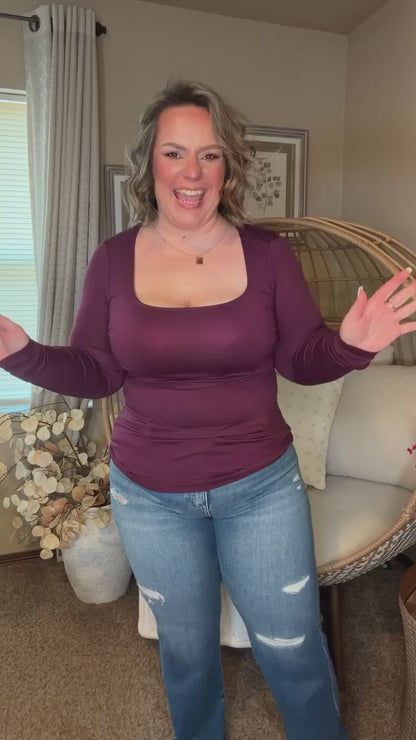 Michelle Mae Alyssa Long Sleeve Top - Pink Bloom