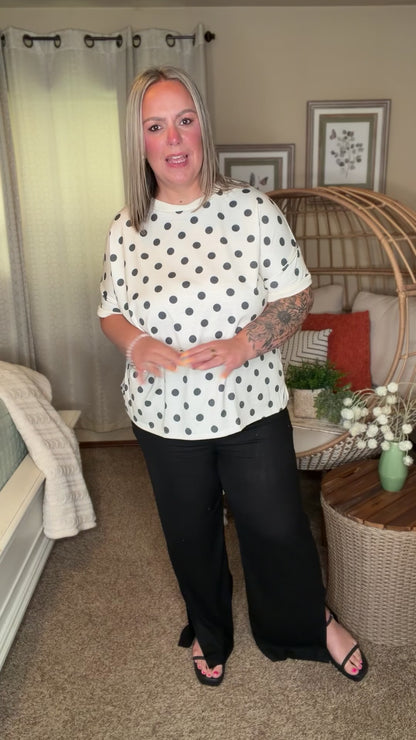 Pretty in Polka Oversized Drop Shoulder Tee