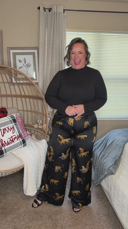 Legendary in Leopard Satin Wide Leg Pants