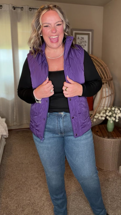 Michelle Mae Remy Zip Up Vest - Purple