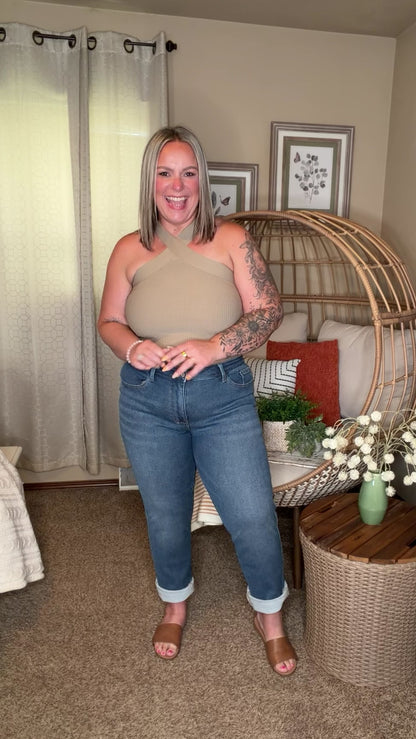 Shane Mid Rise Billie Boyfriend Jean in Dark Cozy Indigo