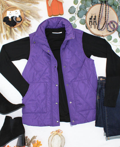 Michelle Mae Remy Zip Up Vest - Purple