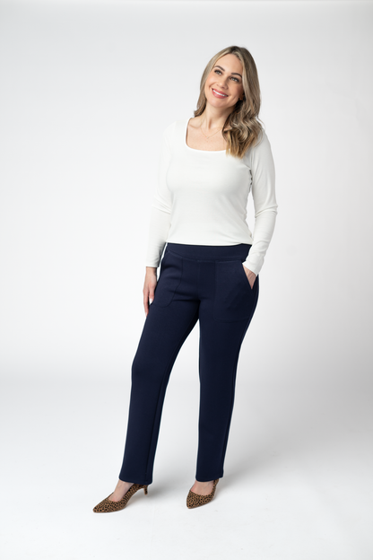 Michelle Mae Luxe Ankle Bottoms- Navy