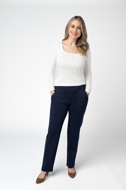 Michelle Mae Luxe Ankle Bottoms- Navy