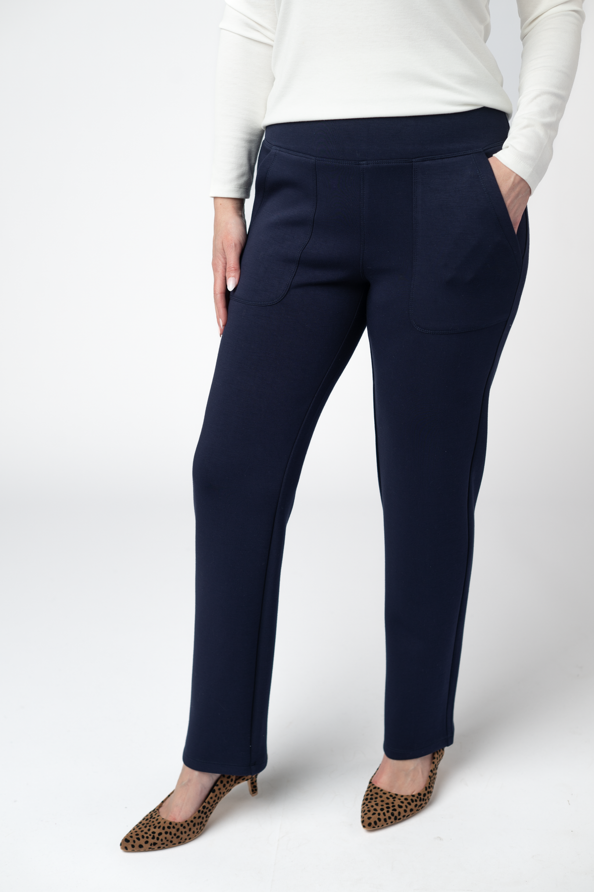 Michelle Mae Luxe Ankle Bottoms- Navy