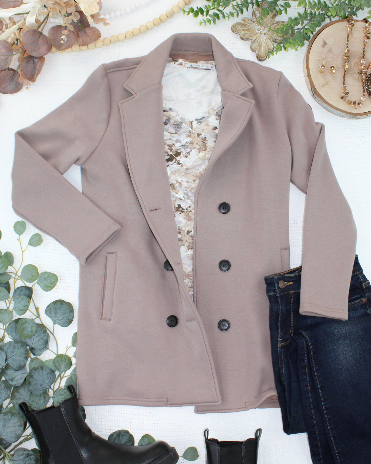 Michelle Mae Scarlett Sweater Jacket - Mocha