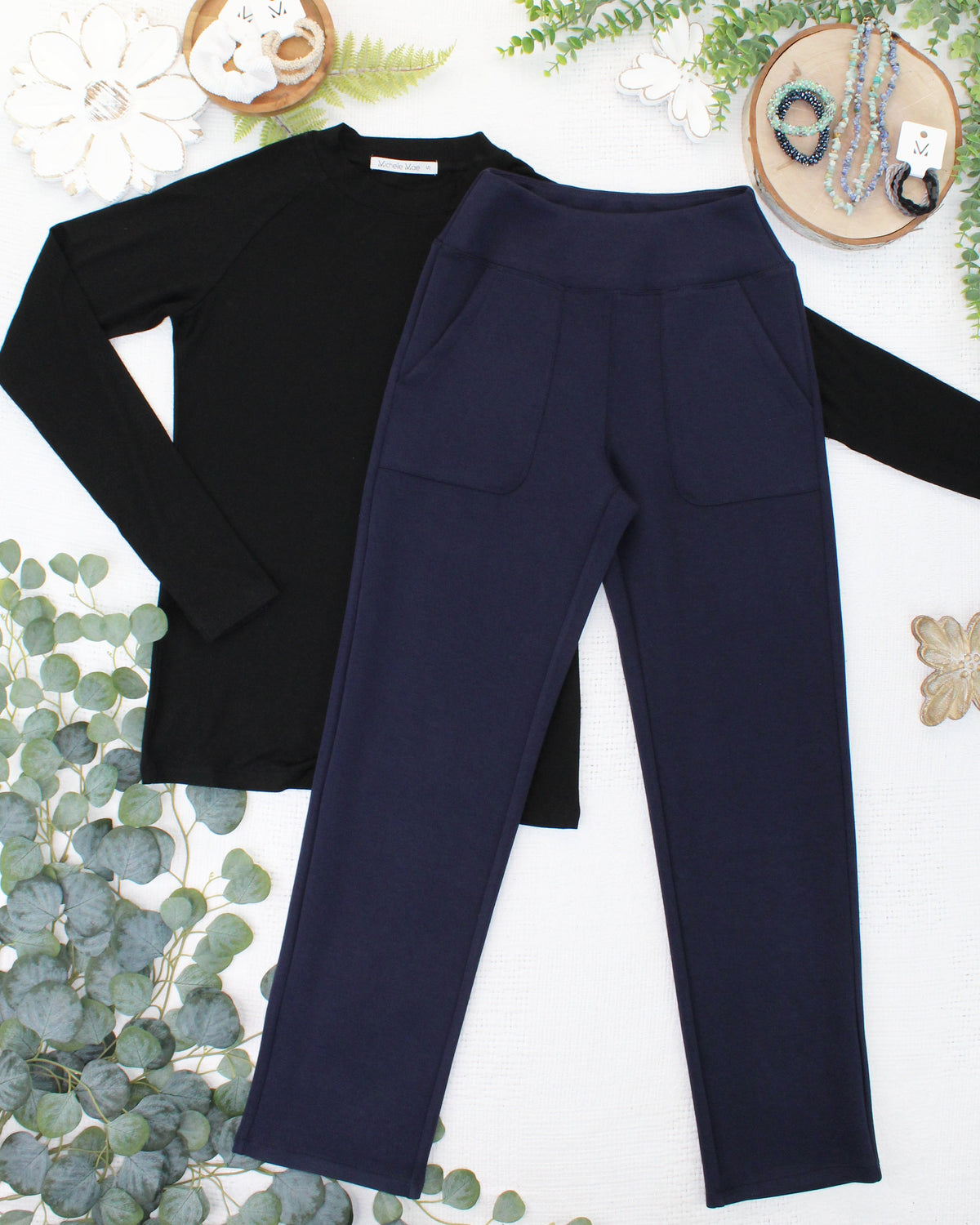 Michelle Mae Luxe Ankle Bottoms- Navy