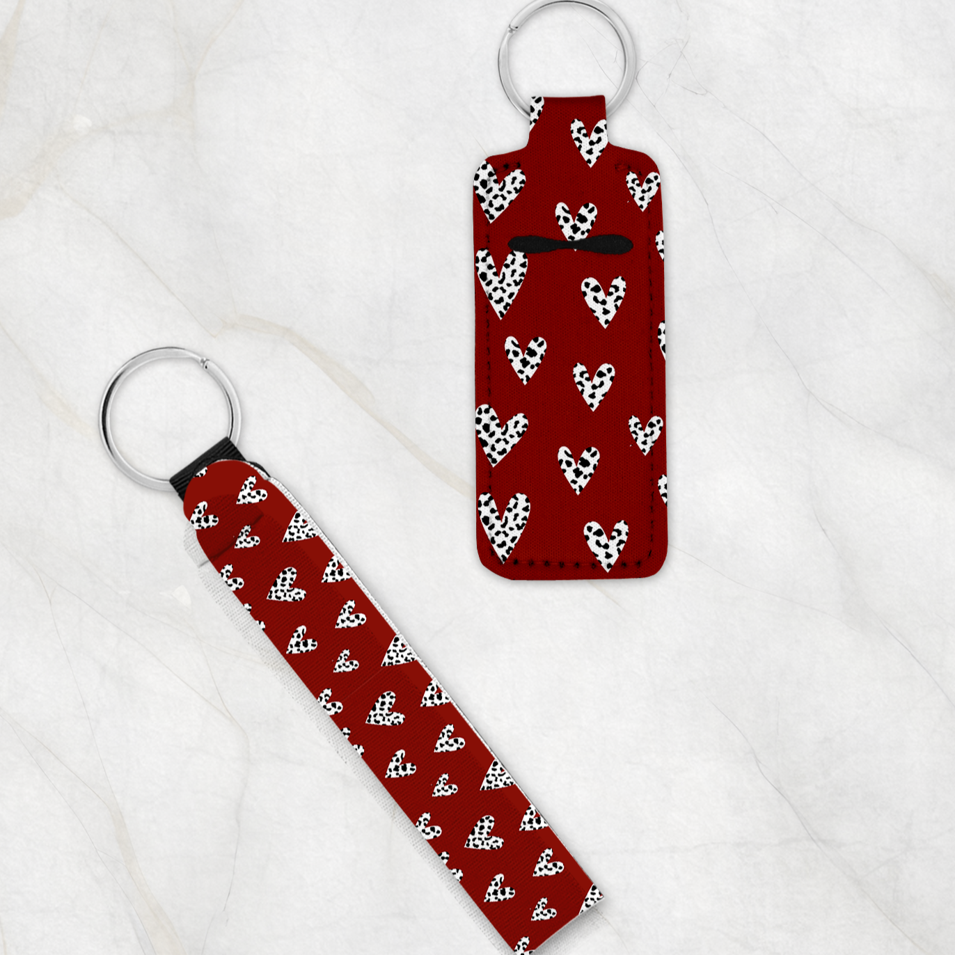 Hearts Aflutter Lip Balm Keychain