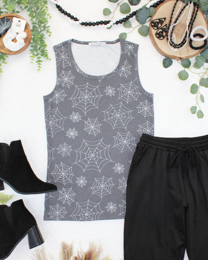Michelle Mae Ava Tank - Faded Black Webs