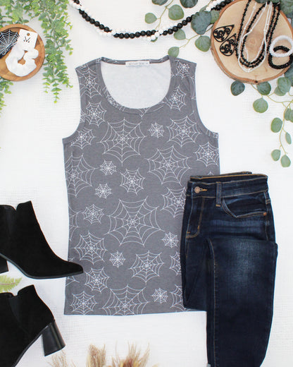 Michelle Mae Ava Tank - Faded Black Webs