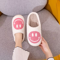 Melody Smiley Face Slippers-Pink
