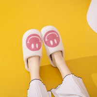 Melody Smiley Face Slippers-Pink