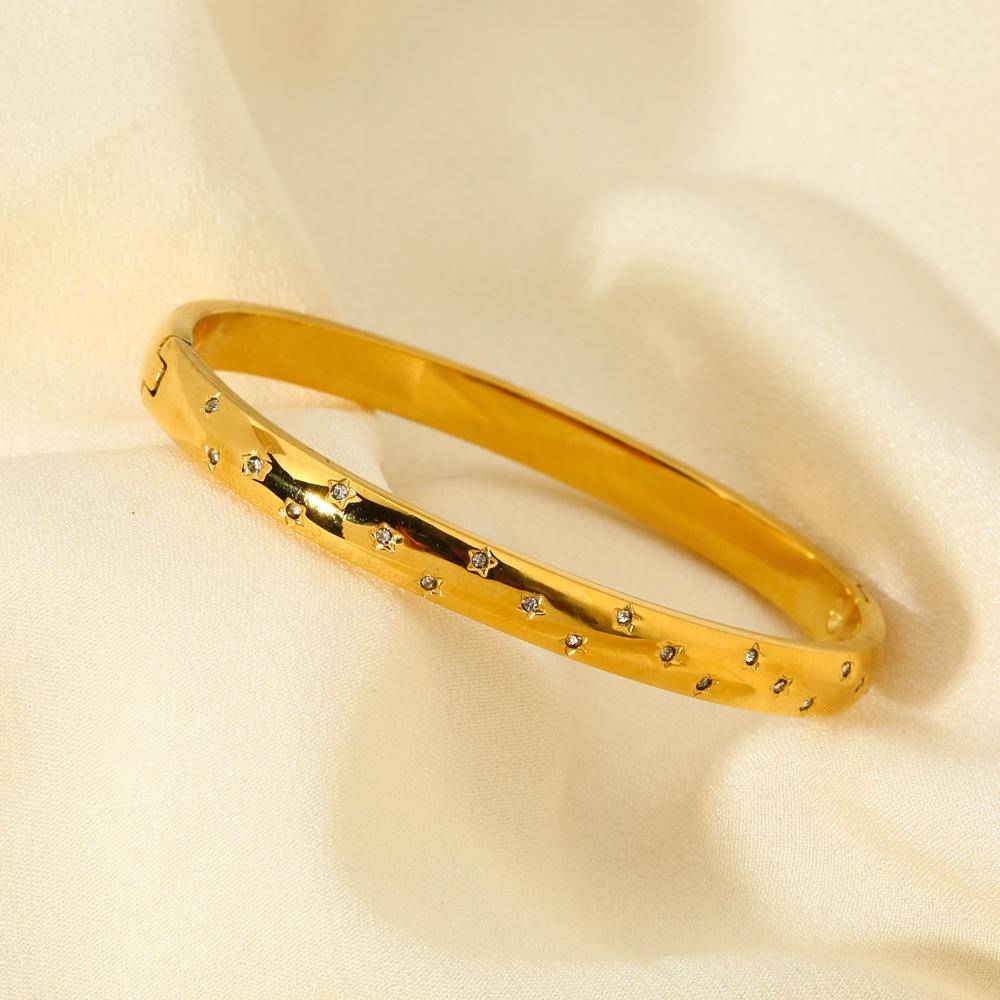 18K Gold Plated Star-Shaped Bangle (With Box)  **FINAL SALE**