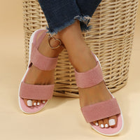 PREORDER- Rubber Open Toe Low Heel Sandals