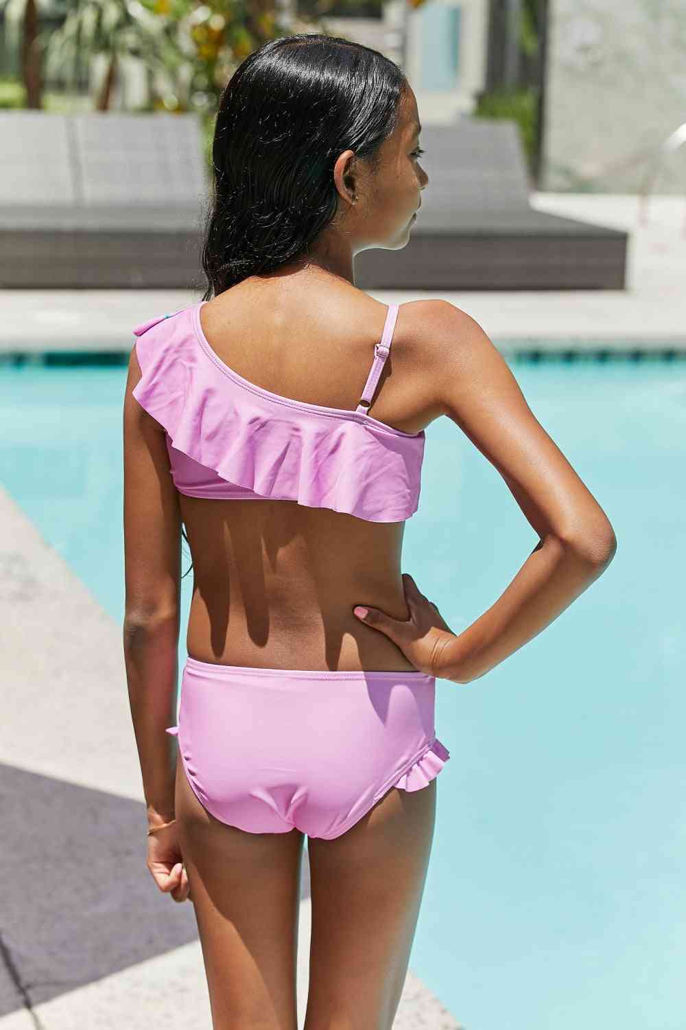 YOUTH Marina West Vacay Mode Two-Piece Swim Set in Carnation Pink