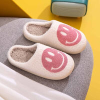 Melody Smiley Face Slippers-Pink