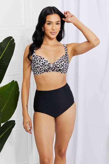 Marina West Take A Dip Twist High-Rise Bikini in Leopard