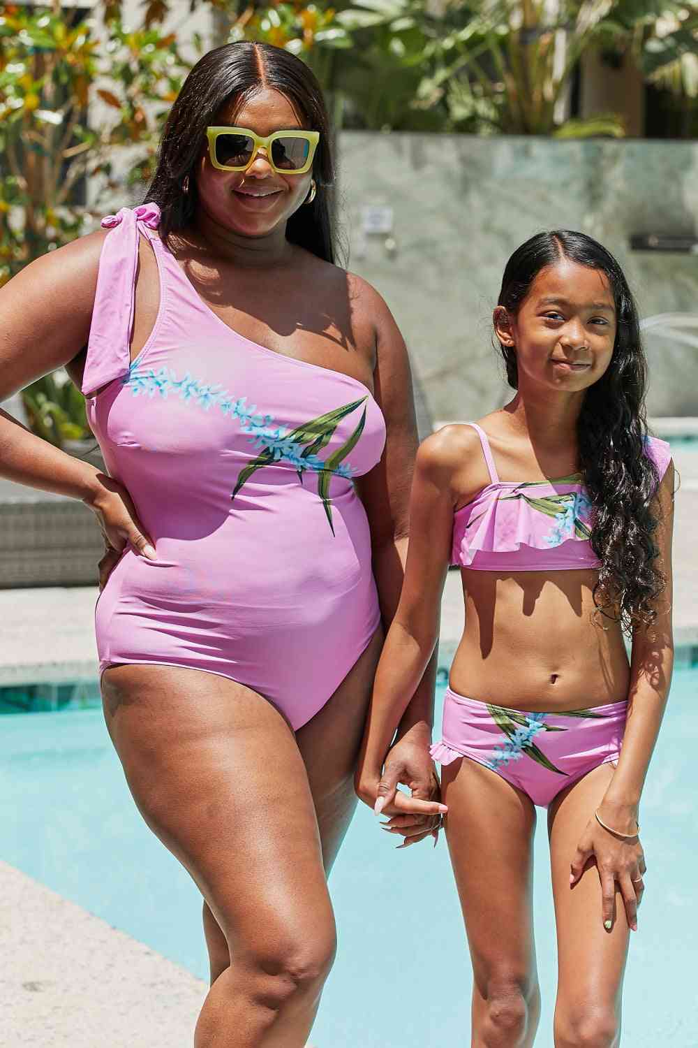 YOUTH Marina West Vacay Mode Two-Piece Swim Set in Carnation Pink