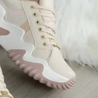 PREORDER- Lace-Up PU Leather Platform Sneakers