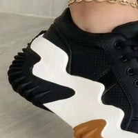 PREORDER- Lace-Up PU Leather Platform Sneakers