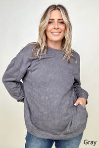 Twist Detail Reversible Oversized Sweatshirt With Pockets