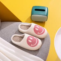 Melody Smiley Face Slippers-Pink