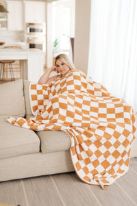 Penny Blanket Single Cuddle Size in Copper Check **FINAL SALE**