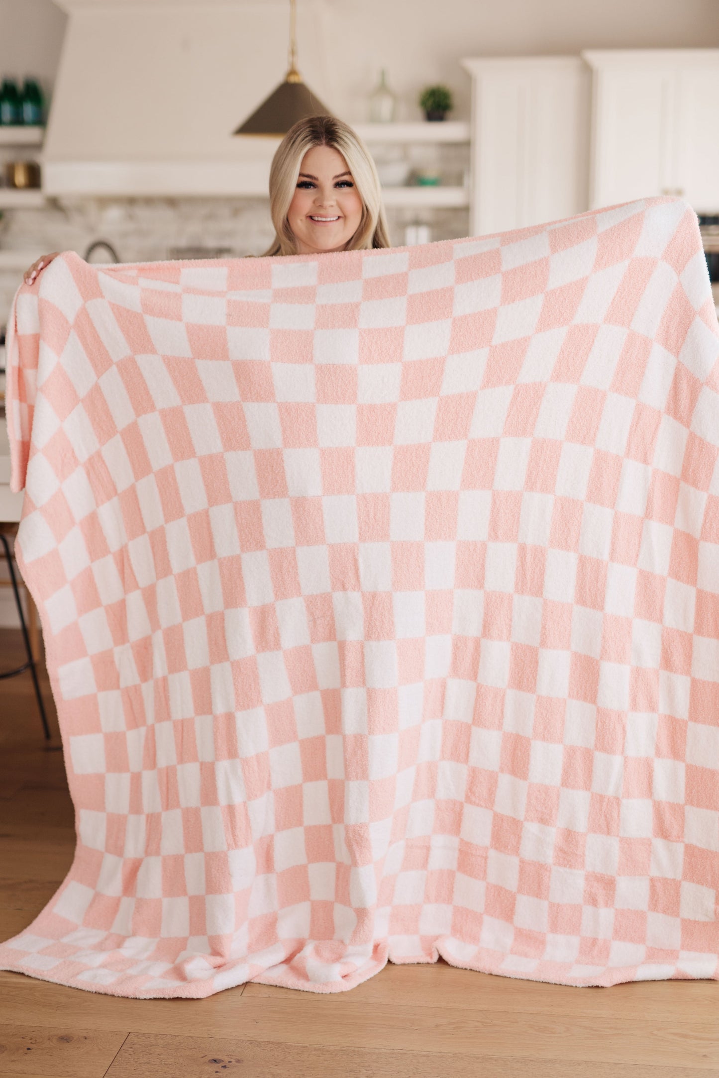 Penny Blanket Single Cuddle Size in Pink Check **FINAL SALE**