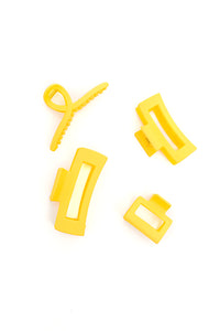 Claw Clip Set of 4 in Lemon **FINAL SALE**