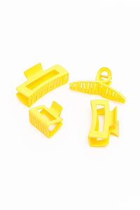 Claw Clip Set of 4 in Lemon **FINAL SALE**