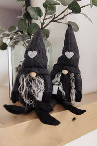 Coffee Lover Gnomes Set of 2 in Charcoal **FINAL SALE**