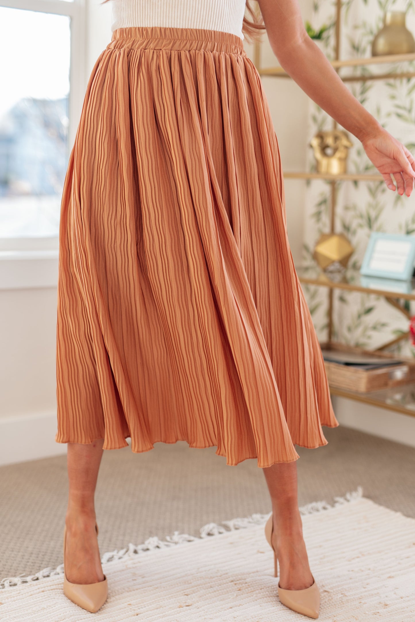 Are You Talking to Me Pleated Midi Skirt