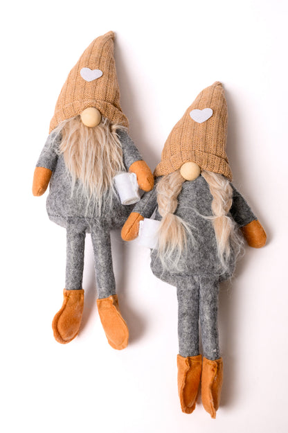 Coffee Lover Gnomes Set of 2 in Beige **FINAL SALE**