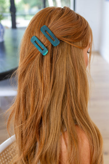 Double Trouble 2 Pack Hair Clip in Sea Blue **FINAL SALE**