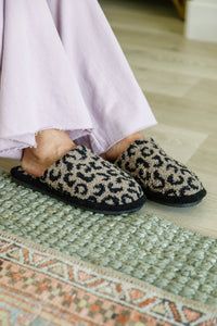 Fuzziest Feet Animal Print Slippers In Mocha **FINAL SALE**