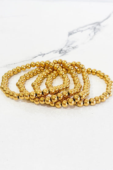 Natural Elements Gold Beaded Bracelet Set