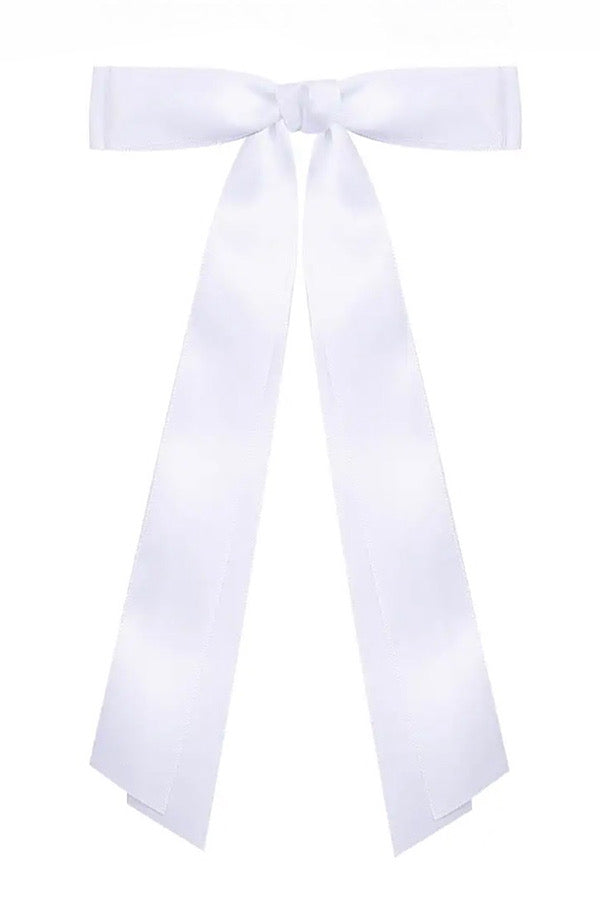 Take a Bow White Satin Hair Bow - ETA 3/5 **FINAL SALE**