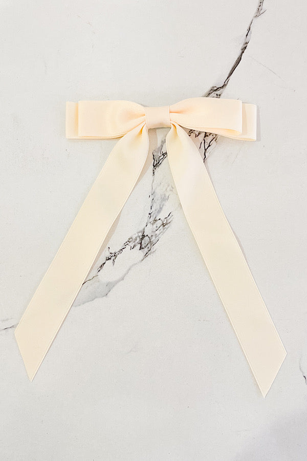 Kids Cream Hair Bow - ETA 3/1 **FINAL SALE**