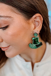 St. Patrick's Day Green Hat Beaded Earrings