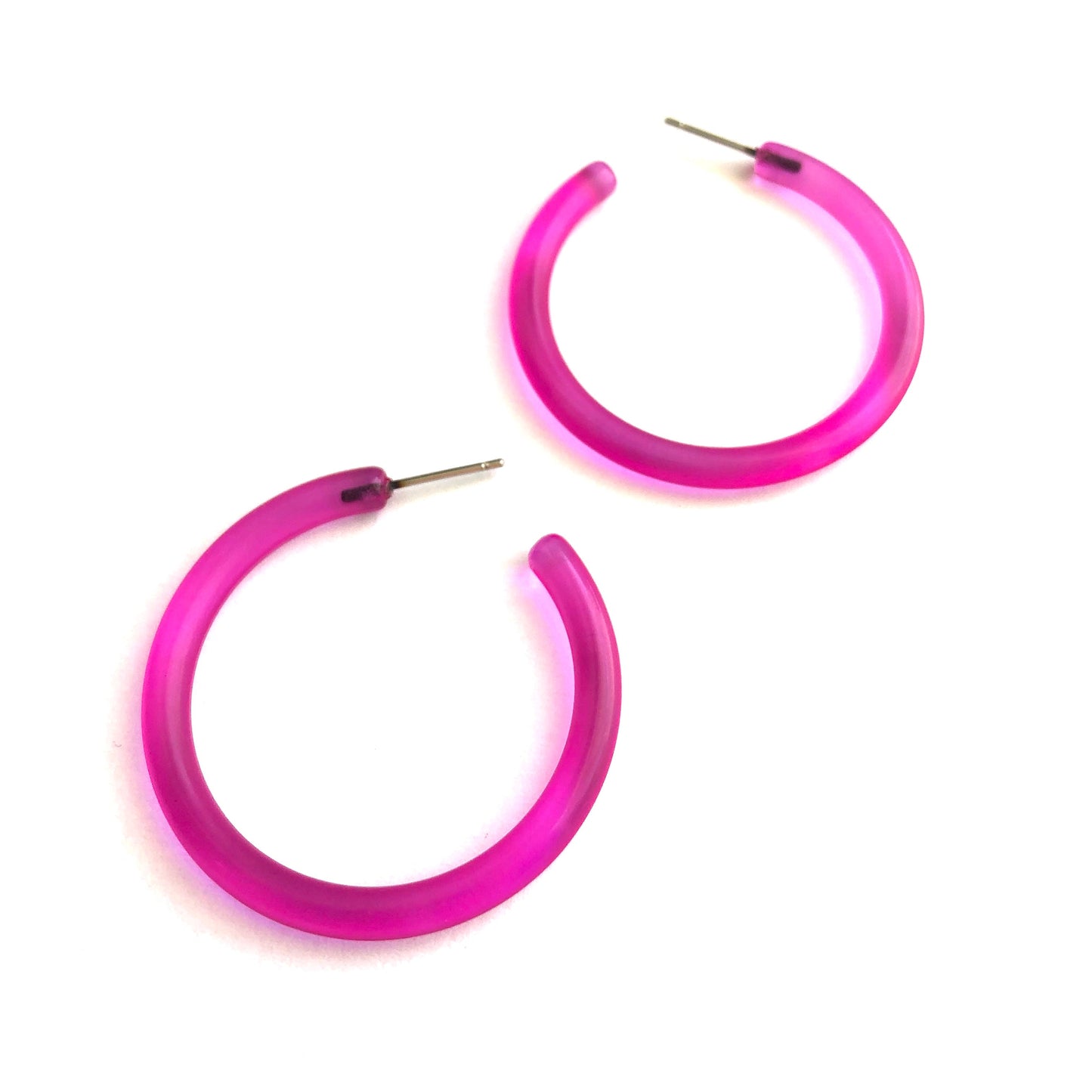Jelly Tube Hoop Earrings - Large 1.5"
