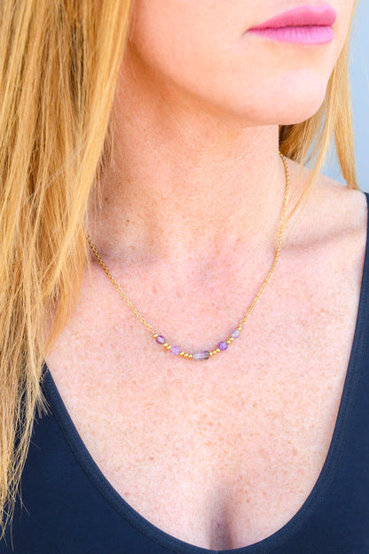Lavender Moments Beaded Necklace **FINAL SALE**