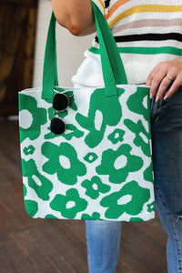 Lazy Daisy Knit Bag in Green