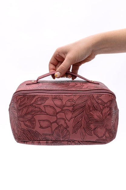 Life In Luxury Large Capacity Cosmetic Bag in Merlot **FINAL SALE**