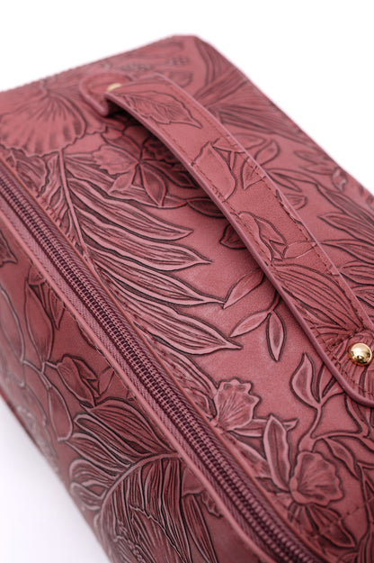 Life In Luxury Large Capacity Cosmetic Bag in Merlot **FINAL SALE**