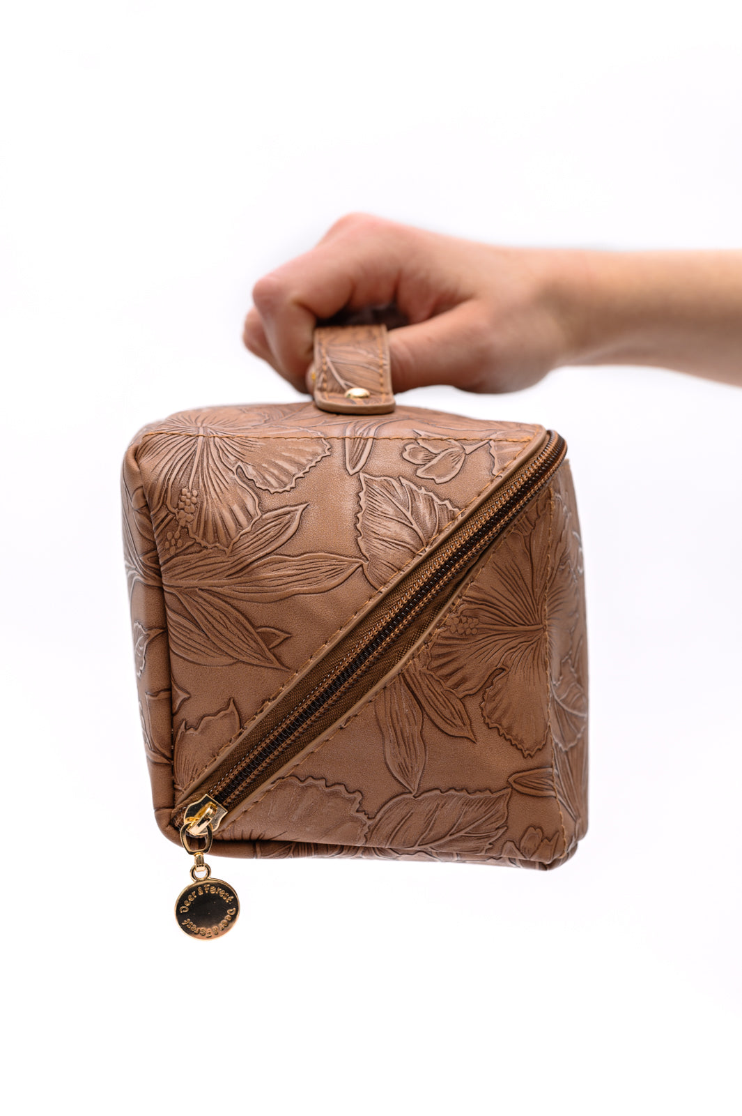 Life In Luxury Large Capacity Cosmetic Bag in Tan **FINAL SALE**