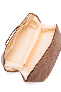 Life In Luxury Large Capacity Cosmetic Bag in Tan **FINAL SALE**