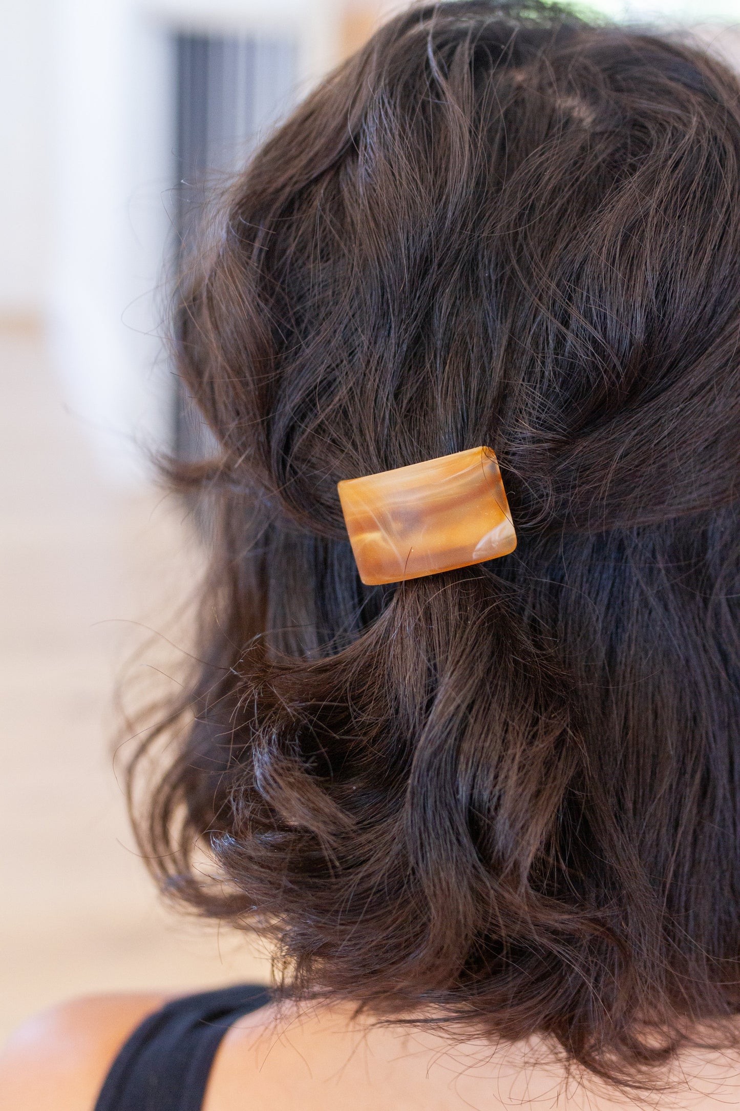 Rectangle Cuff Hair Tie Elastic in Amber **FINAL SALE**