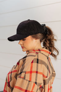 Lyla Sherpa Ball Cap in Black **FINAL SALE**